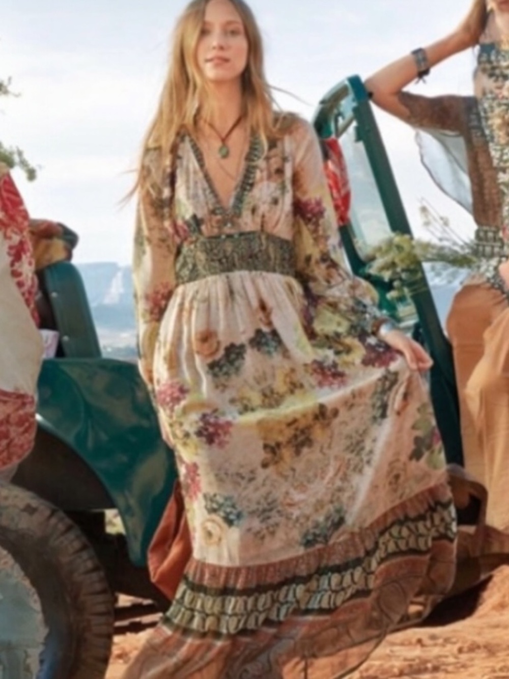 NWOT Sundance Boho Adair Floral Maxi Dress 8